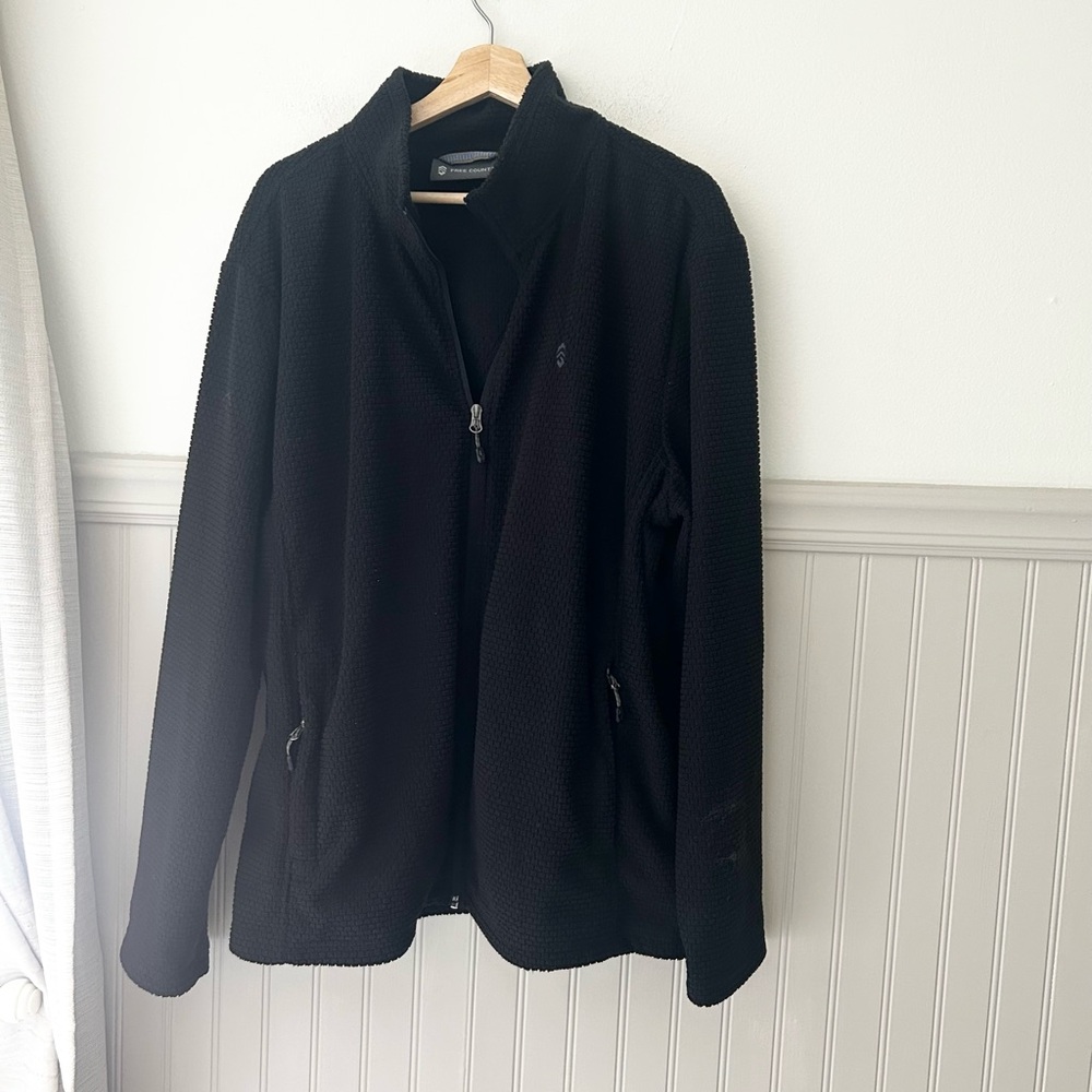 Free Country Men's XL Black Lightweight Zip Up Jacket